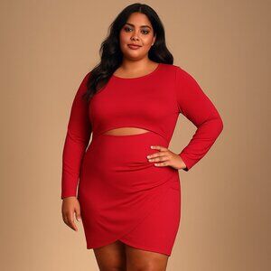 Lulus Women’s Dress XL Red Bodycon Cocktail Evening Party Wear Minor Flaw